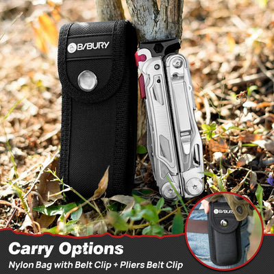 BIBURY Multifunktionale Zange mit Feuerstein & Fensterbrecher, Faltbares Multitools für Männer Ideen
