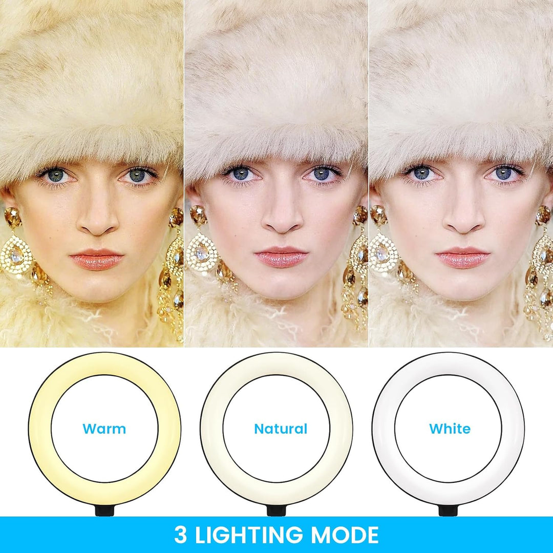 Stativ Handy mit Ringlicht,10 Zoll LED Ringlicht mit Stativ Handy, Overhead Kamera Ständer,Dimmbare
