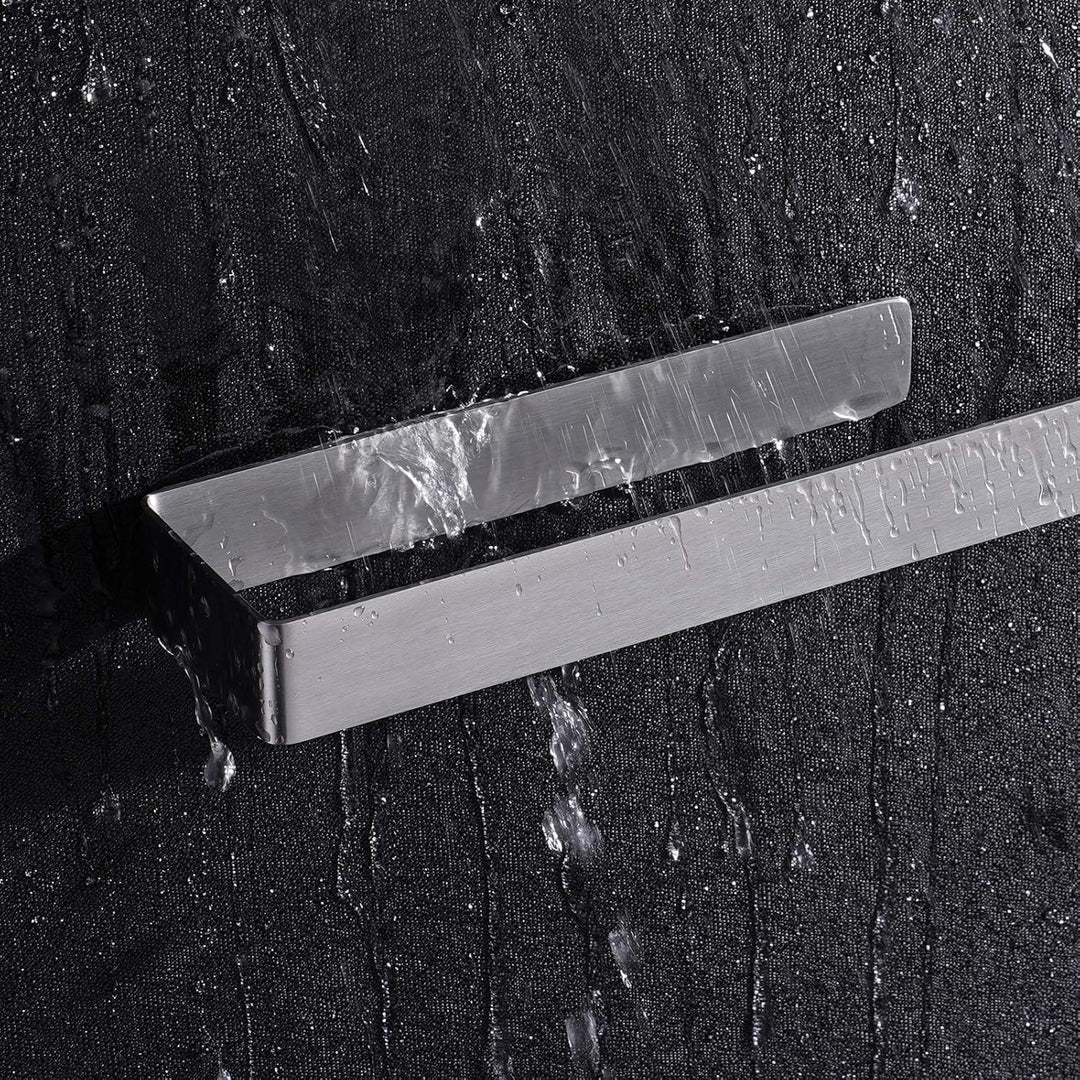 Aikzik Handtuchhalter Ohne Bohren, Handtuchstange zum Kleben für Bad & Küche, Silber (304 Edelstahl