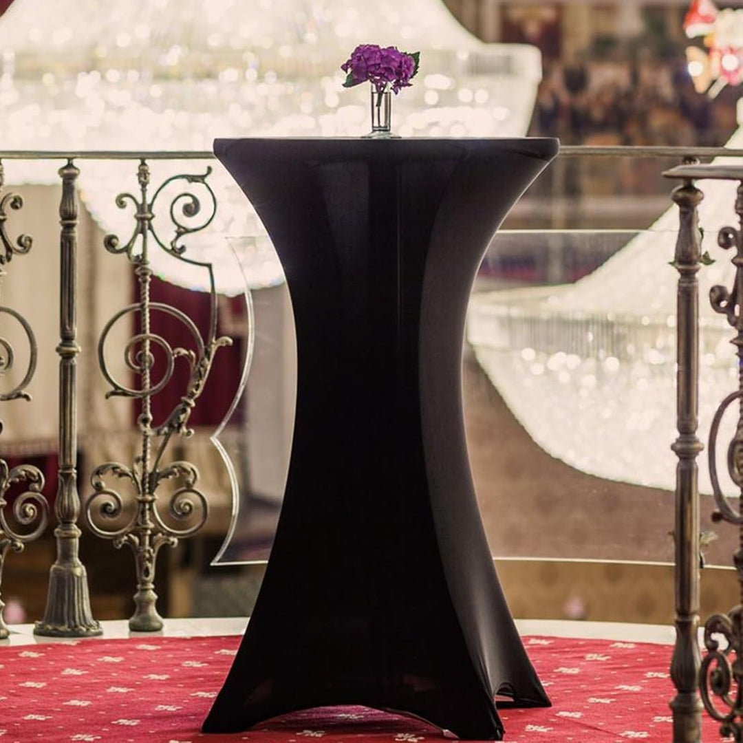 3er-Set Stretch Stehtisch Husse für Bistrotisch Ø 60-65 cm Elegante ,Verstärkung im Fussbereich,40°C