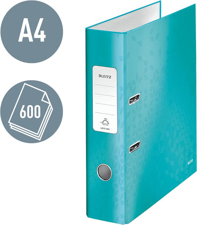 Leitz Wow 1005 A4 80mm Lever Arch File - Ice Blue (Pack of 10) , Design kann variieren