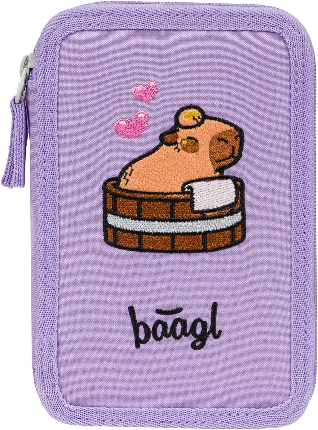 Baagl 3 Fach Federmäppchen Schulmäppchen Schreibwaren Mädchen - Capybara | Die Schulsachen Federtasc