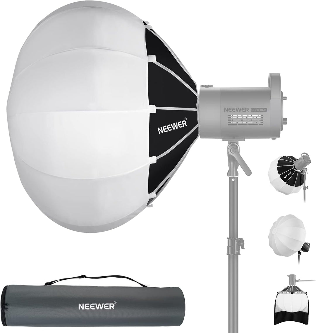 NEEWER 65cm Laternen Softbox mit ein Schritt Schnellwechsel,360°Lichtdiffusor mit Schürze,Bowens Mou