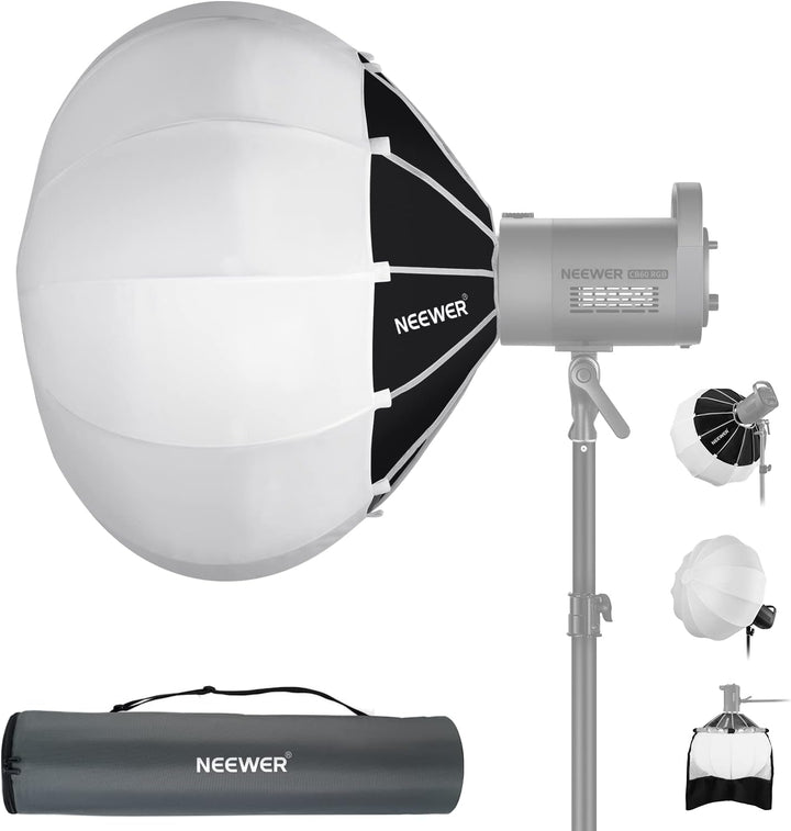 NEEWER 65cm Laternen Softbox mit ein Schritt Schnellwechsel,360°Lichtdiffusor mit Schürze,Bowens Mou