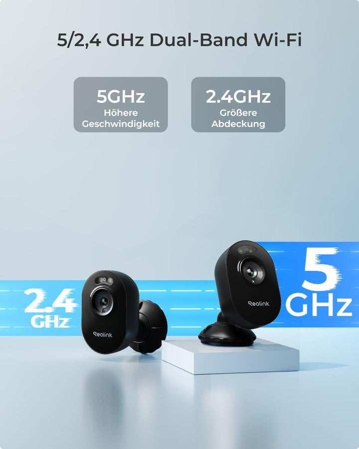 Reolink Lumus-2K 4MP Überwachungskamera Aussen mit Spotlights, 2,4/5GHz Dualband WLAN, Plug-in, smar