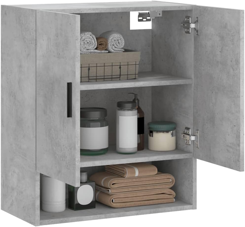 Wandschrank Betongrau 60x31x70 cm Holzwerkstoff Hängeschrank Badschrank Langlebiges Material Widerst
