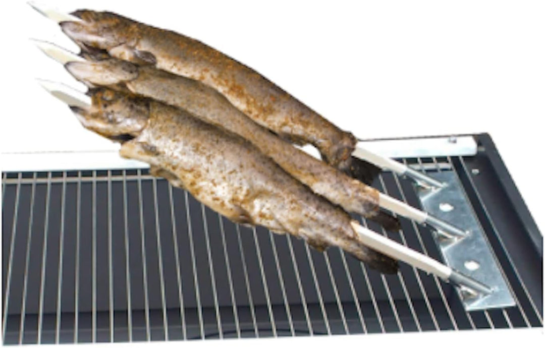 Serafin Verstellbarer Grillaufsatz aus Edelstahl – robuste Grillhilfe für Grillrost & Feuerschale, Z