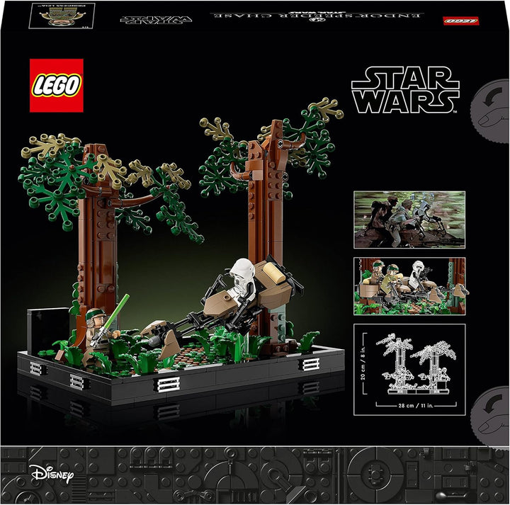 LEGO 75353 Star Wars Verfolgungsjagd auf Endor – Diorama Set, Rückkehr der Jedi-Ritter mit Luke Skyw