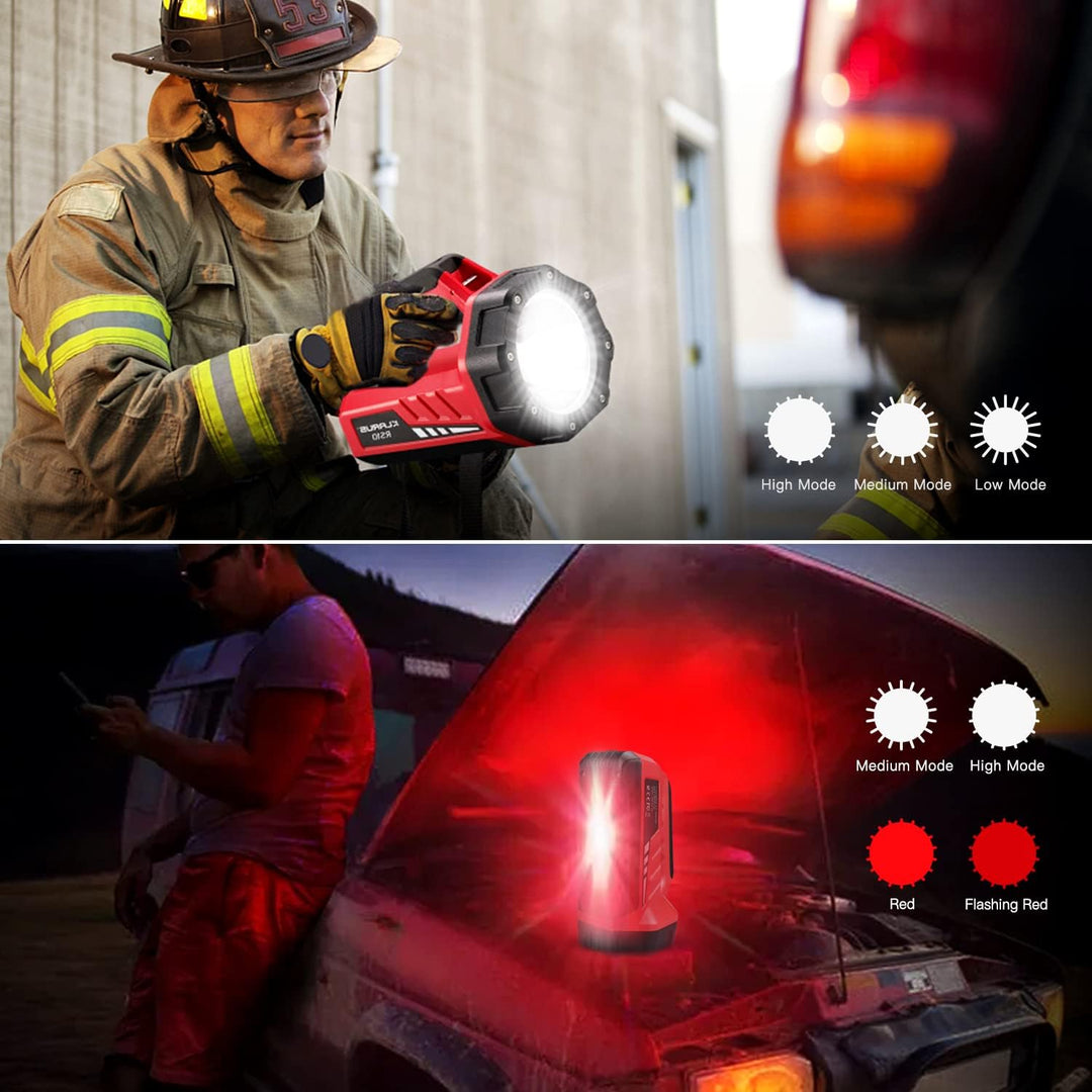 klarus RS10 Wiederaufladbare Handscheinwerfer 800 Lumen Suchscheinwerfer mit weissem/rotem COB-Licht