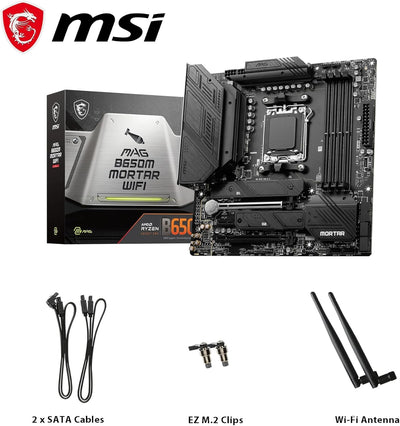 MSI MAG B650M Mortar WiFi Mainboard, Micro-ATX - Unterstützt AMD Ryzen 7000 Serie Prozessoren, AM5-1