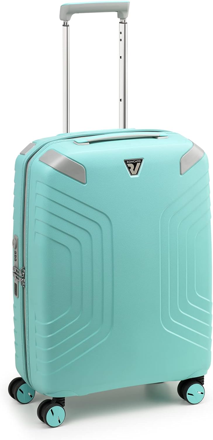 RONCATO Ypsilon 2.0 Eco - 4-Rollen-Kabinentrolley mit USB-Anschluss 55 cm Verde Acqua Teal, Teal