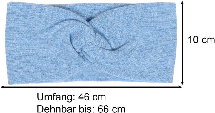 Zwillingsherz Stirnband aus 100% Kaschmir - Hochwertiges Strick-Kopfband im Uni Design für Damen Fra