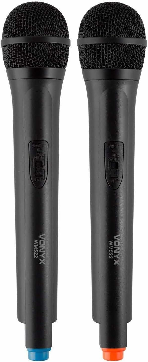 Vonyx WM522 - Funk Mikrofon Set, drahtloses Mikrofon Set 2-Kanal VHF Microfon, Wireless Mikrofon mit