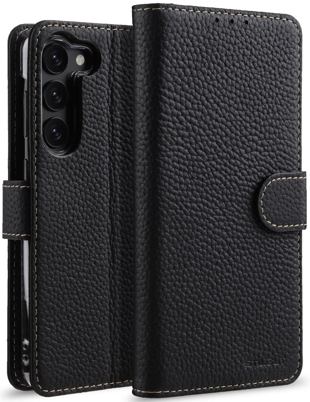 STILGUT Talis kompatibel mit Samsung Galaxy S23 Plus Hülle mit Kartenfach aus Leder, Wallet Case, Le