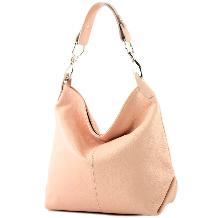 modamoda de T168 Damen Leder Schultertasche, handmade in Italy Rosa2, Rosa2