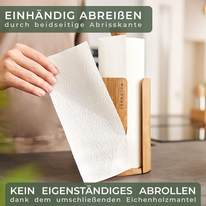 WALDWERK Design Küchenrollenhalter - Zewa Rollenhalter aus echtem Eichenholz - Küchenrollenhalter st