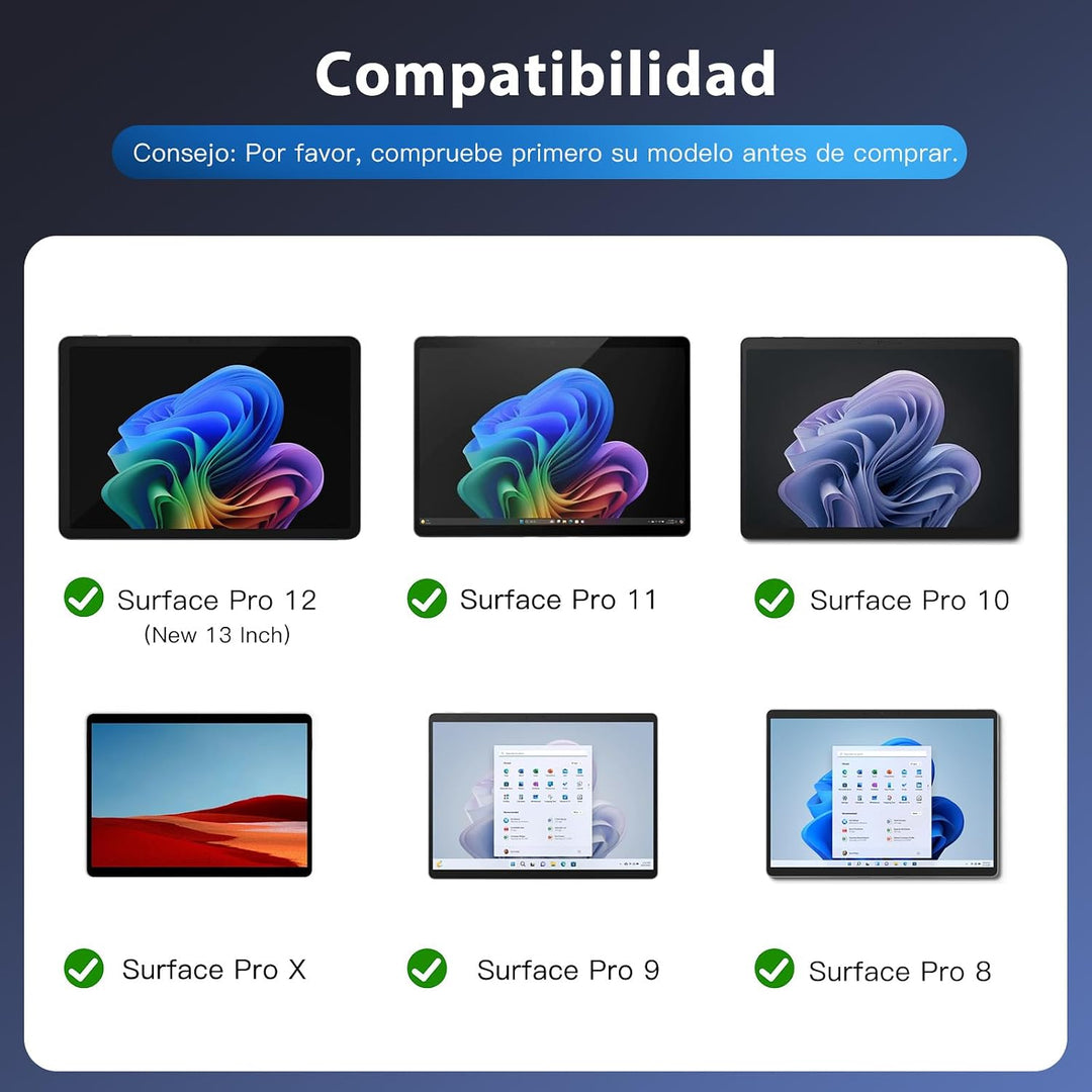 MoKo Spanish Touchpad Bluetooth Tastatur für 13 Zoll Microsoft Surface Pro 11/ Pro 10/ Pro 9/ Pro 8/