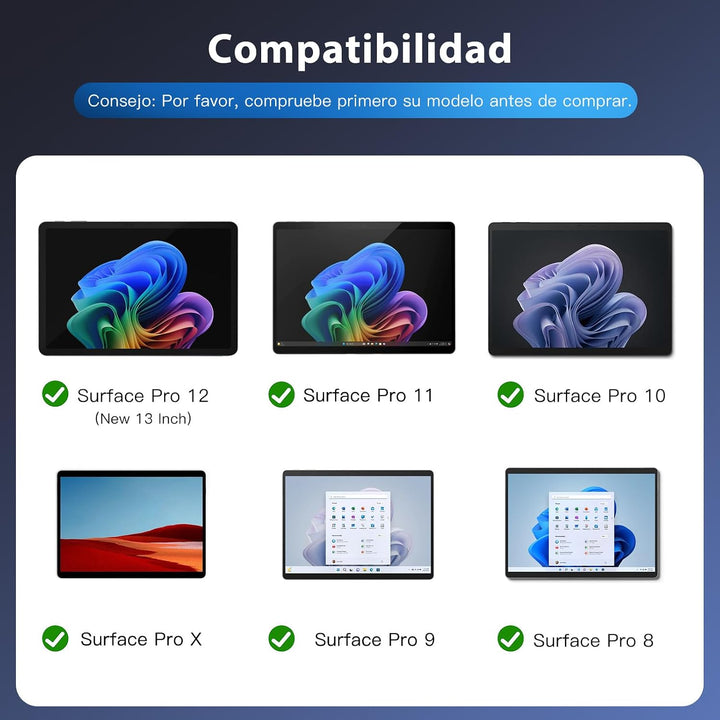 MoKo Spanish Touchpad Bluetooth Tastatur für 13 Zoll Microsoft Surface Pro 11/ Pro 10/ Pro 9/ Pro 8/