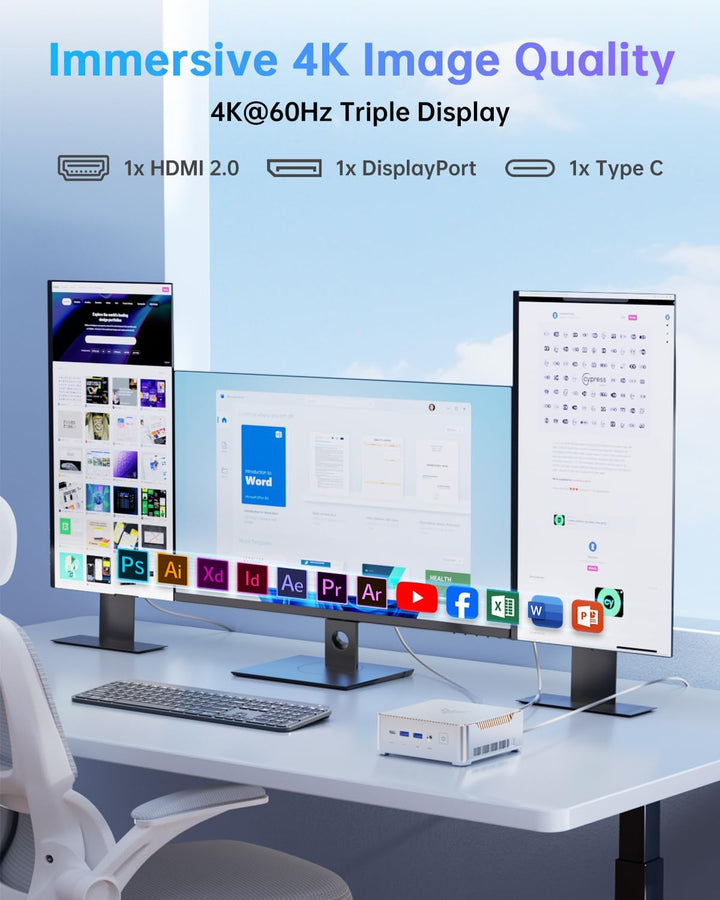 【Βeat N5105/N100】NiPoGi GK3Plus Mini PC Ιntel Alder Lake-N97(bis zu 3,6 GHz), 16GB DDR4 512GB M.2 NV