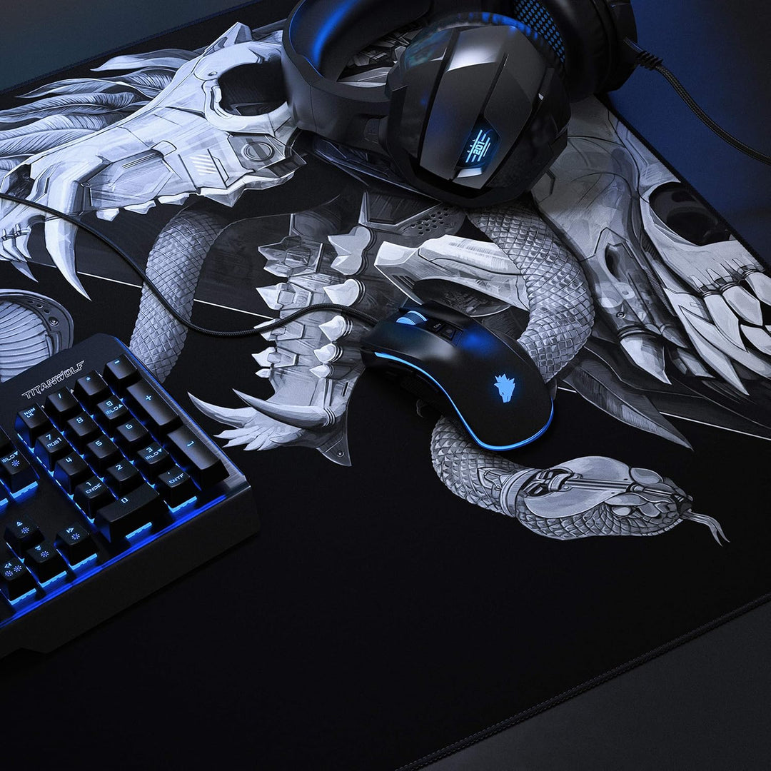 CSL - Übergrösse Mauspad Gaming Titanwolf 1200x600mm - XXXL Mousepad gross mit Motiv - XXXL Tischunt
