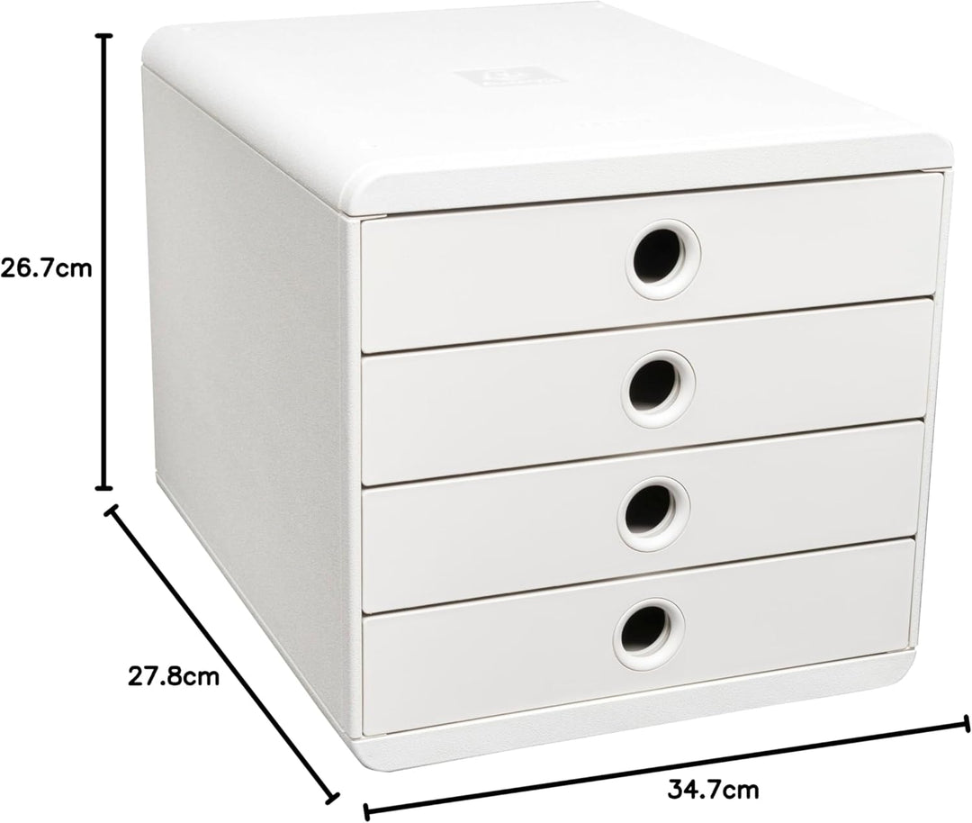 Exacompta Schubladenbox Pop Box, 4 Schubladen, AutentiK - Weiss - 314313D