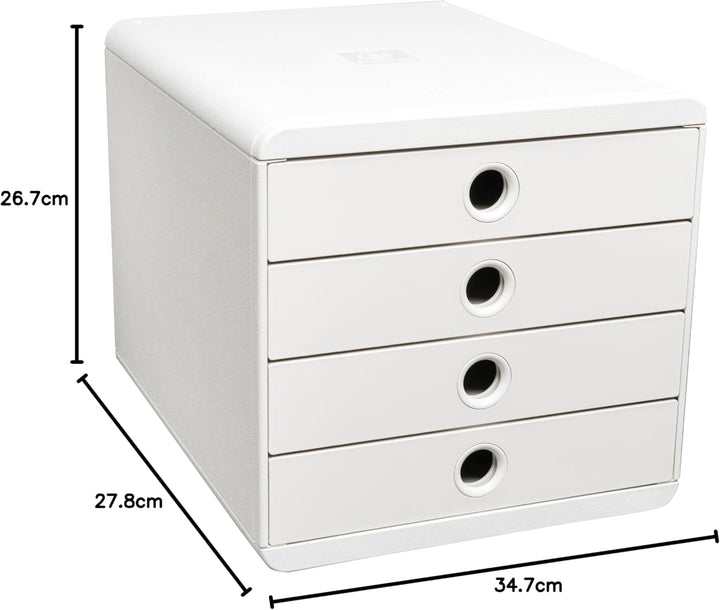Exacompta Schubladenbox Pop Box, 4 Schubladen, AutentiK - Weiss - 314313D