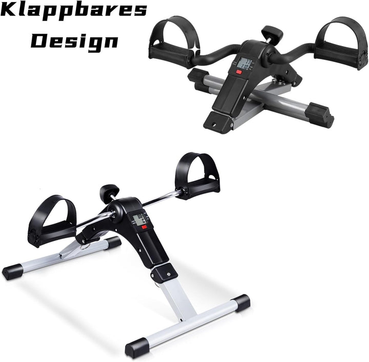KOMFOTTEU klappbarer Pedaltrainer mit LED Bildschirm, Bein- und Armtrainer aus Eisen, Pedal Übungsge