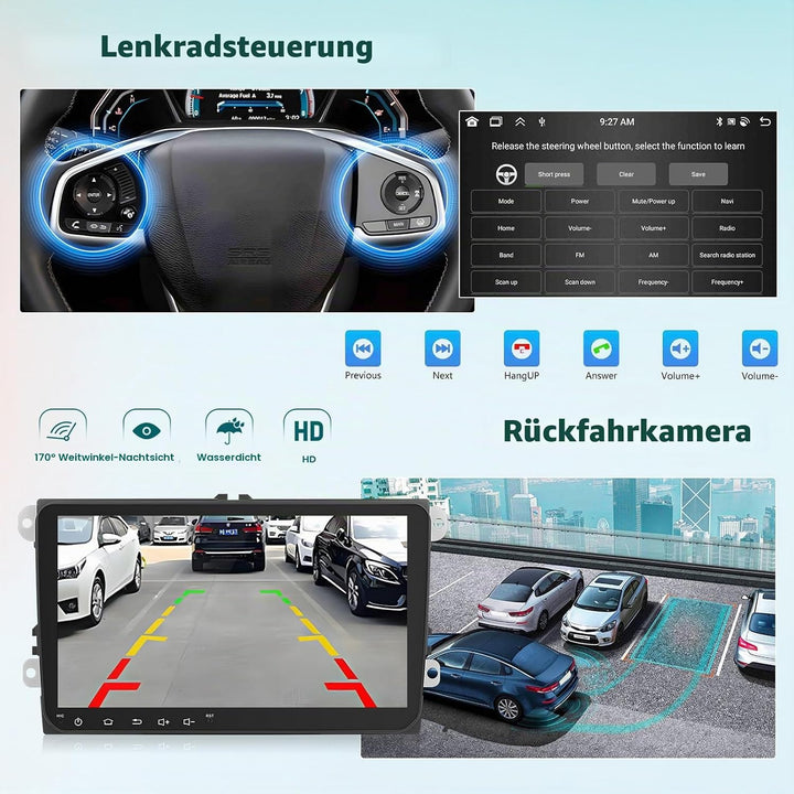 8 Core 6G+128G DSP Hikity Android 15 Autoradio für VW Golf 5 6 Passat Tiguan Polo Caddy Seat, 9-Zoll