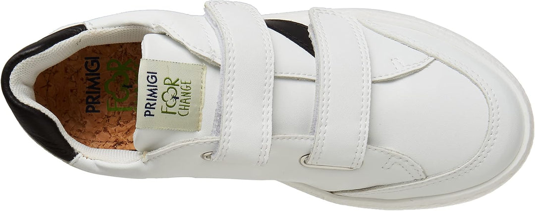 PRIMIGI Unisex Kinder Pun 19200 Sneaker 27 EU Bianco Nero, 27 EU Bianco Nero