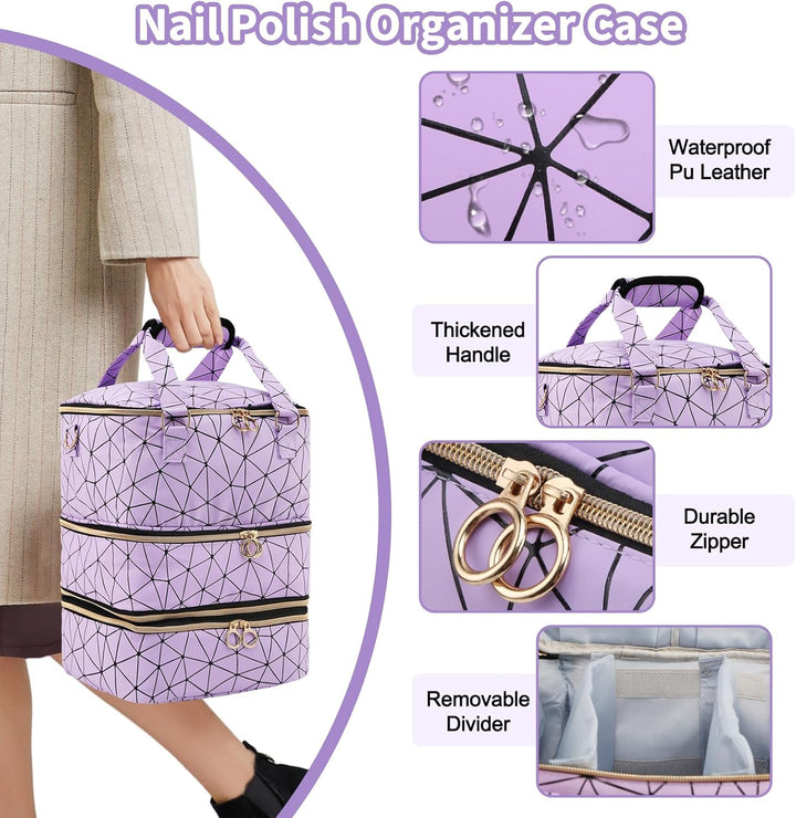 Nagellack- Organisator Tasche grosse Kapazität drei Schichten Nagel liefert Veranstalter Fall hält 8