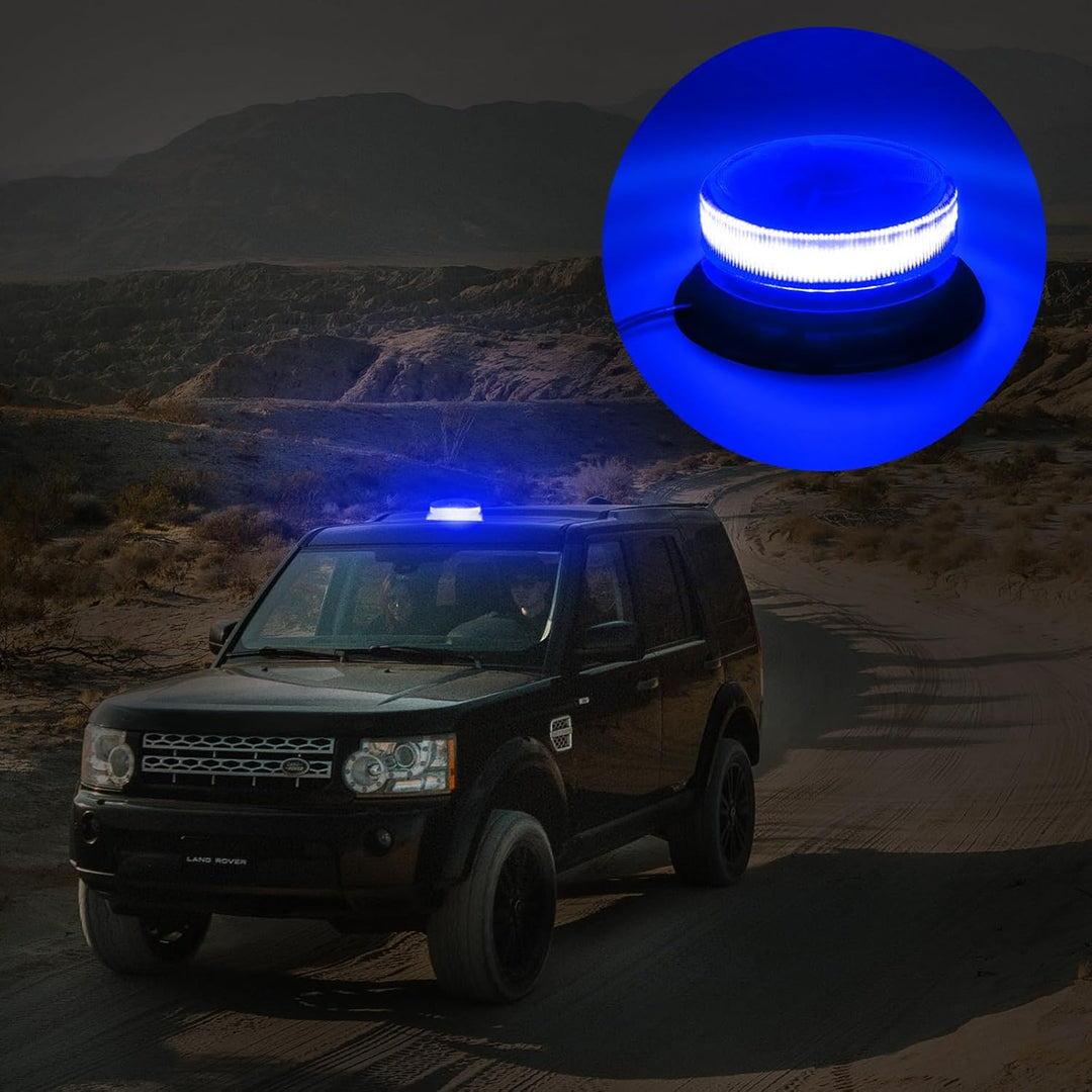 AnTom blaulicht rundumleuchte led 9 Blitzmuster 12V 24V Warnleuchte led magnet mit 3 Meters-Kabel fü