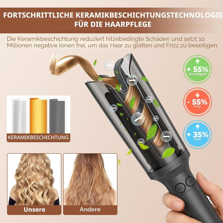 Souvik Lockenstab Automatisch, Negativ-Ionen Lockendreher Automatisch mit 3 Temperaturstufen (160–21