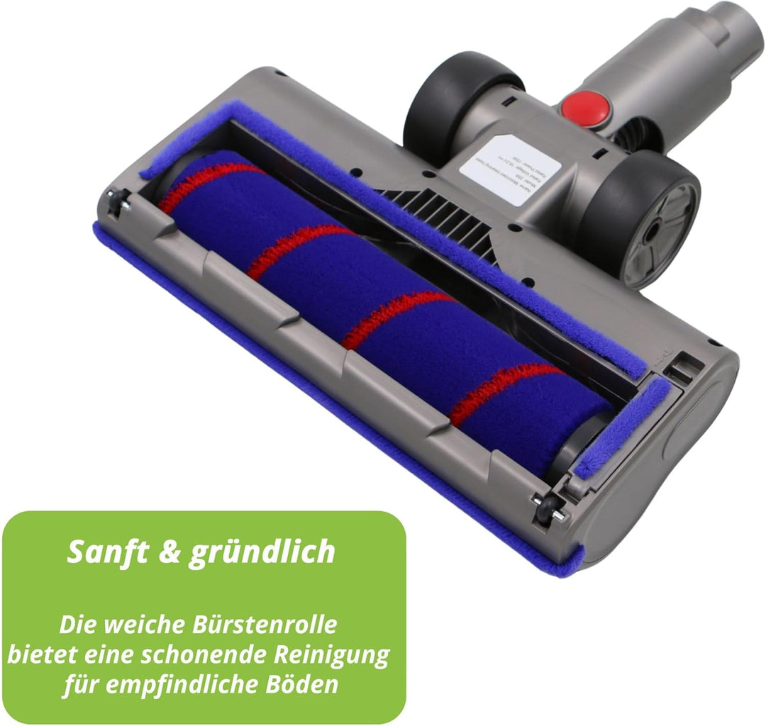 Hochwertige Elektrobürste mit Softwalzen, LED-Beleuchtung & Möbelschutzband kompatibel mit Dyson V7,