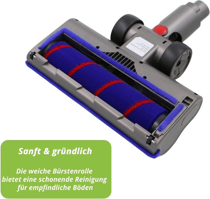 Hochwertige Elektrobürste mit Softwalzen, LED-Beleuchtung & Möbelschutzband kompatibel mit Dyson V7,