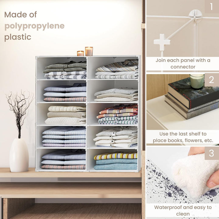 Modulares Regal, Kleiderorganizer für Schrank, Regal für Zimmer, Flur. Aufbewahrungsregal für Zuhaus