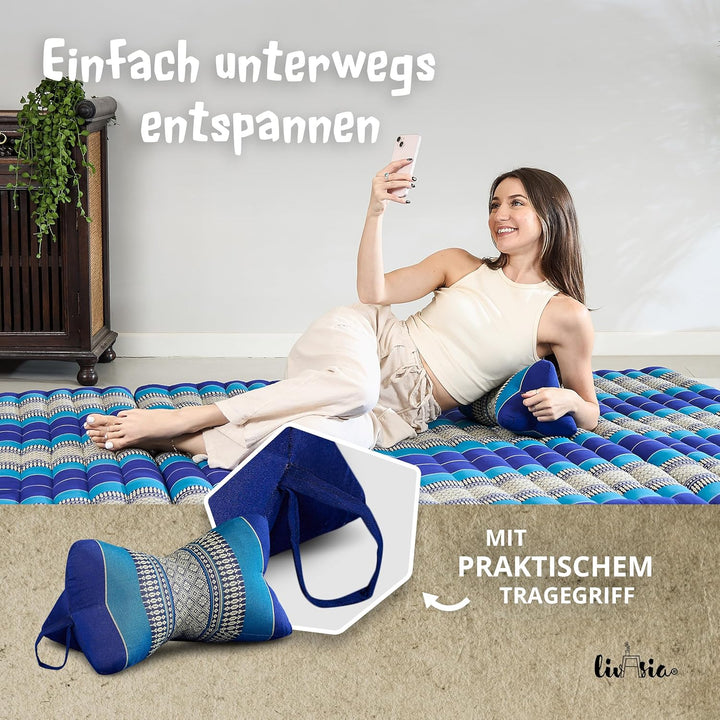 livasia Nackenstützkissen Knochenkissen - Ø 15x32cm - Nackenkissen Knochenform, Sofakissen, Lesekiss