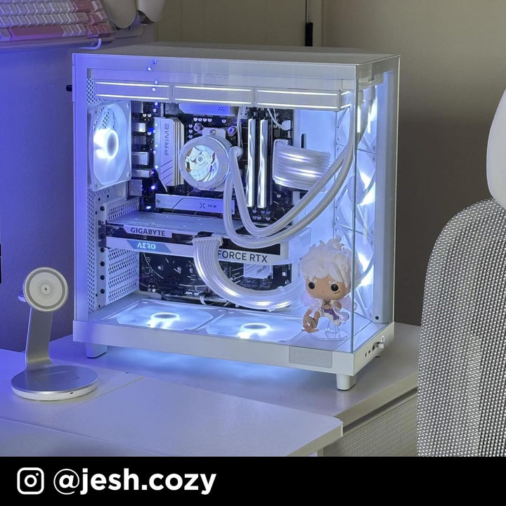 NZXT H6 Flow | CC-H61FB-01 | Kompaktes Mid-Tower Gehäuse mit zwei Kammern | Glaspaneele mit Panorama