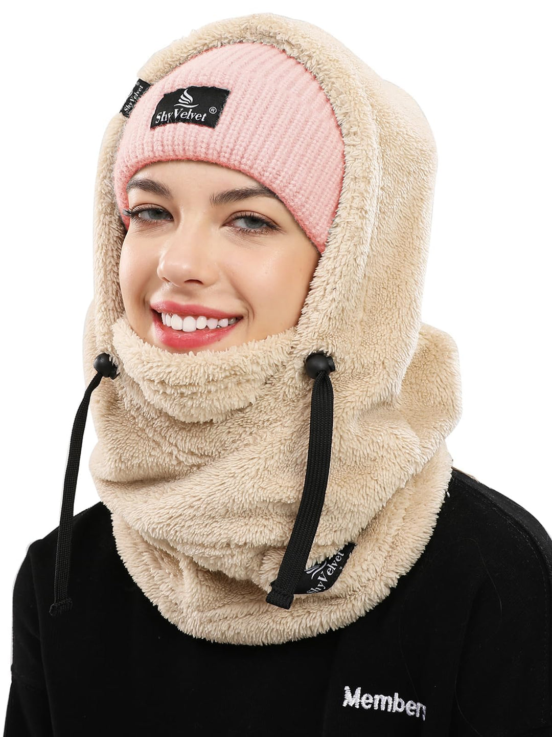 Shy Velvet Plüsch Sturmhaube Mütze Winter Thermo Skimaske Wolle Balaclava für Radfahren, Snowboarden