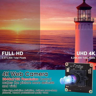 ELP 4K Ultra HD Webcam Unterstützung 3840x2160@30fps mit No-Distortion Objektiv, IMX317 Sensor PC We