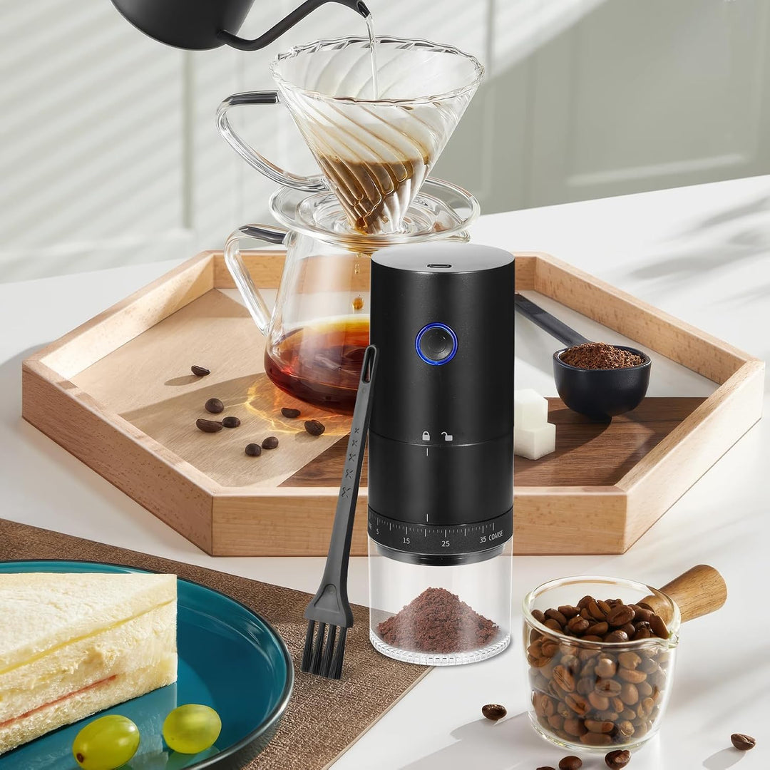 Kaffeemühle Elektrisch Kegelmahlwerk, USB Wiederaufladbare Elektrische Kaffeemühle mit 38 Grobkörnig