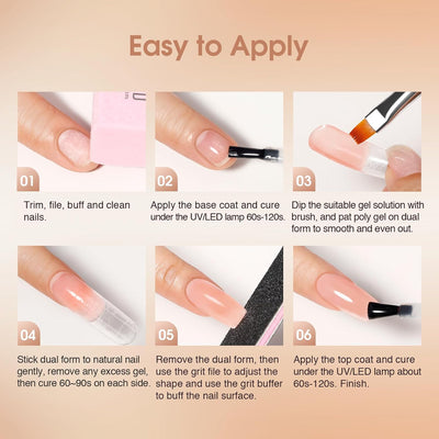 ROSALIND Gelnägel Starterset 8 Farben , Poly Nail Gel Set mit UV Lampe, Base Top Coat und Maniküre-W