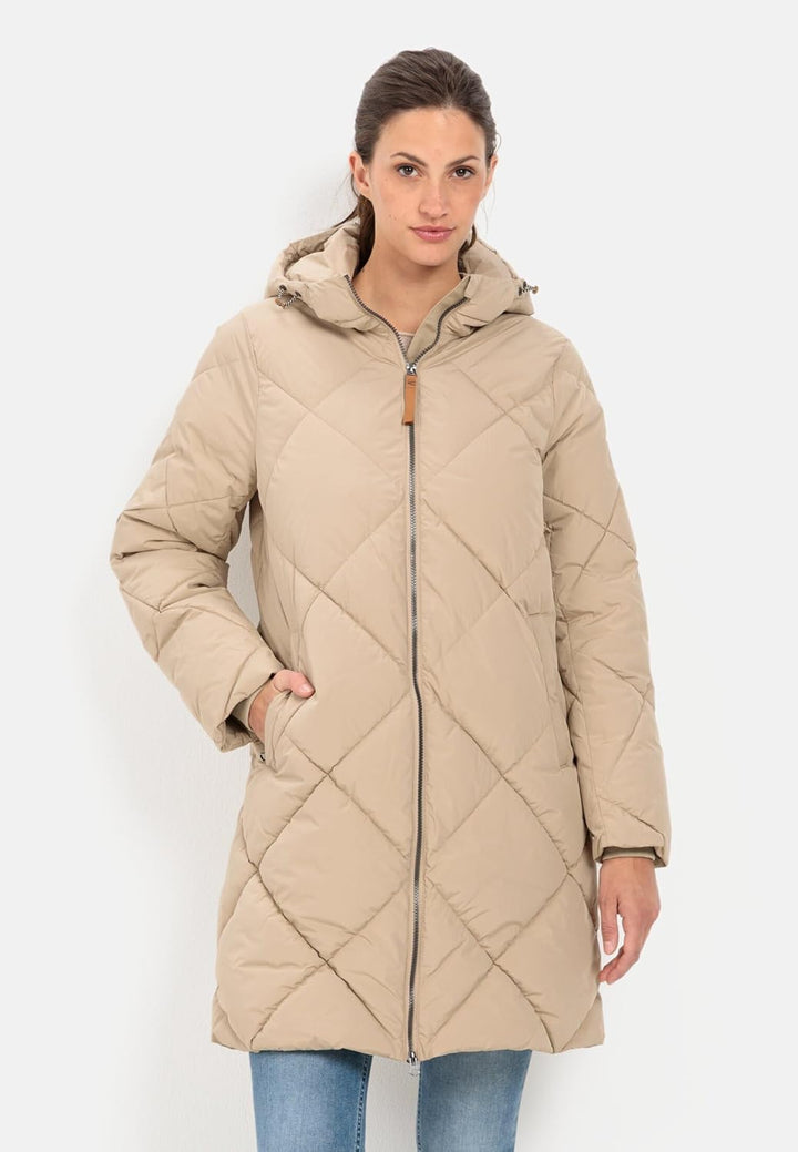 camel active Damen Steppmantel aus recyceltem Polyester 40 Beige, 40 Beige