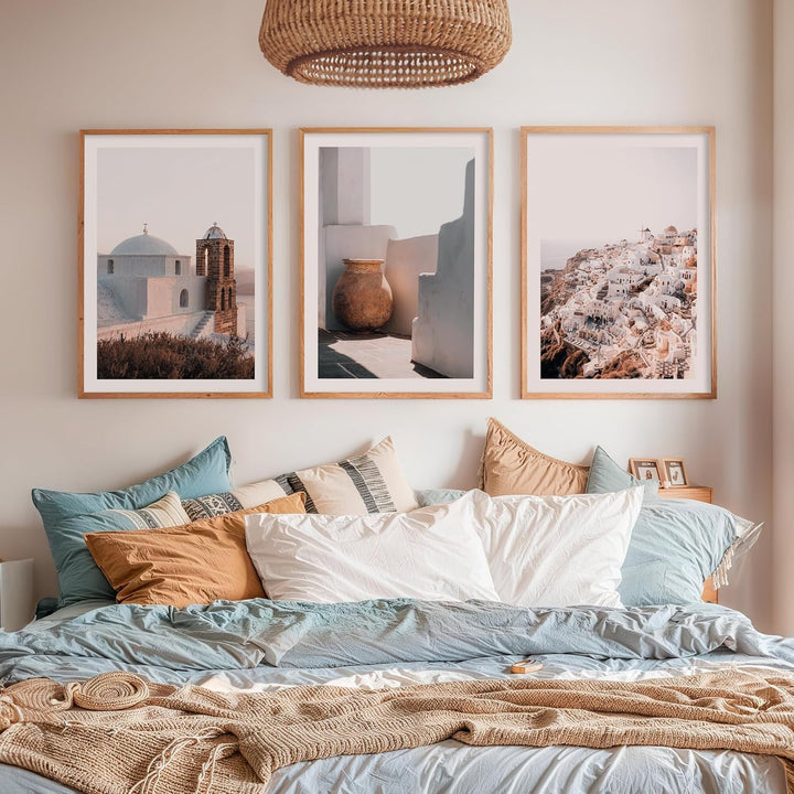 OHBIMBA® Sets Von 3 Poster & Kunstdrucke Mit Rahmen - Zimmer Deko Und Wanddeko Wohnzimmer - Deko Woh