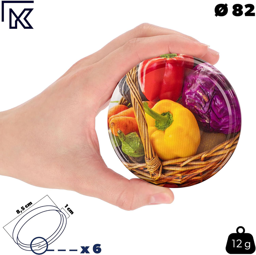 KADAX 10er Set Marmeladengläser 350ml TO82 Paprika, Einmachgläser Vorratsgläser Mason Jar mit Schrau