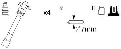 Bosch 0986357181 - Zündleitung - 4er Set