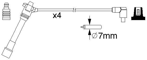 Bosch 0986357181 - Zündleitung - 4er Set