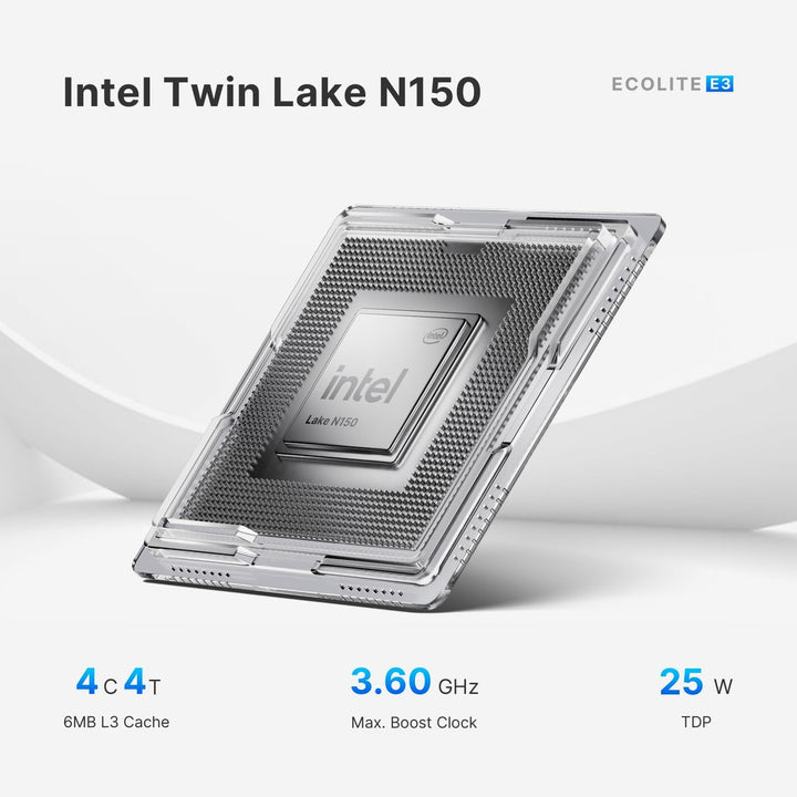 BOSGAME Intel Alder Lake-N150 Processor (up to 3.40GHz) Windows 11 Pro Mini Computer, 16GB RAM 500GB
