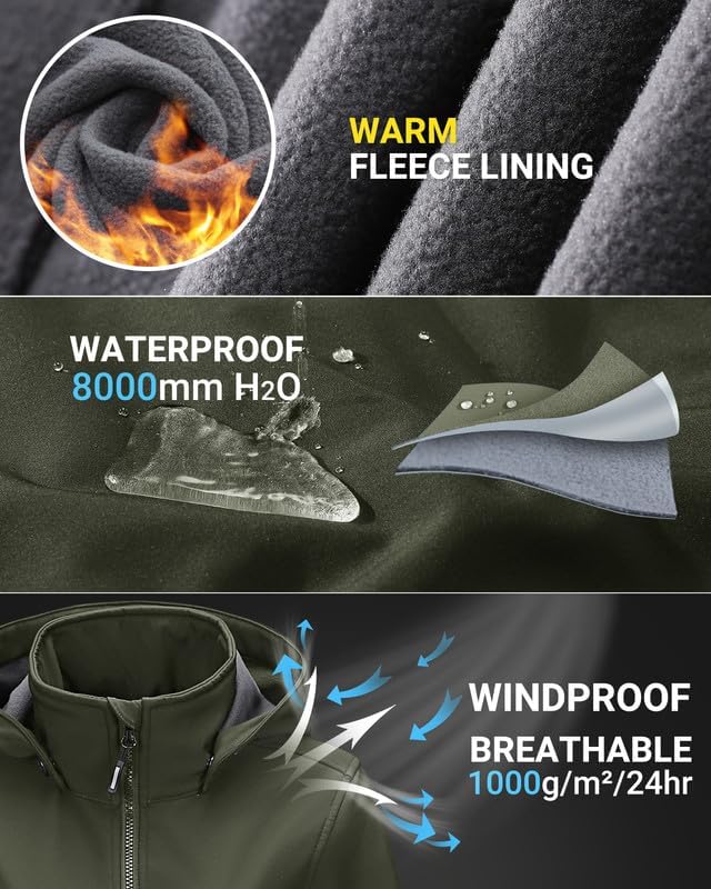 Outdoor Ventures Damen Softshelljacke Kurze Gefütterte Funktionsjacke Wasserdichte Übergangsjacke mi