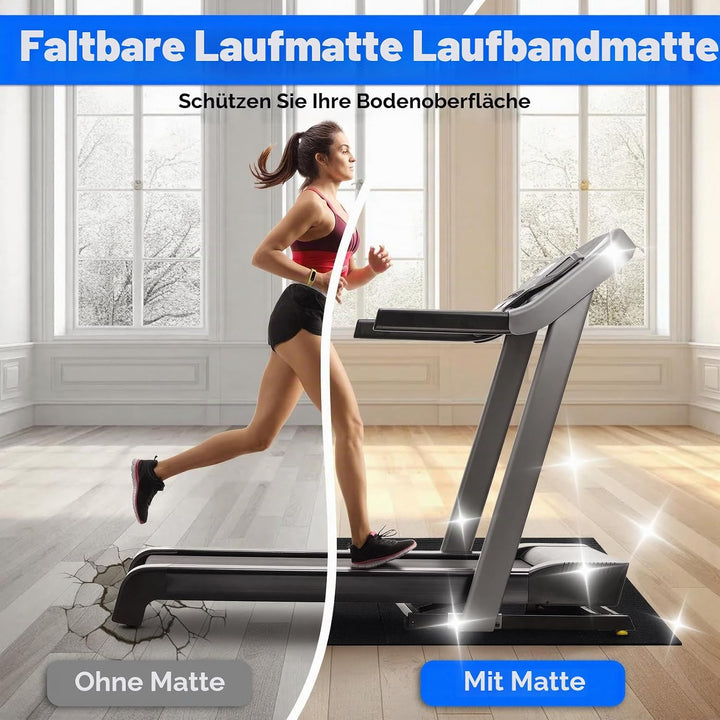 Faltbare Laufbandmatte, Bodenschutzmatte, Trainingsmatten für das Heimtraining, schützt Böden, geräu