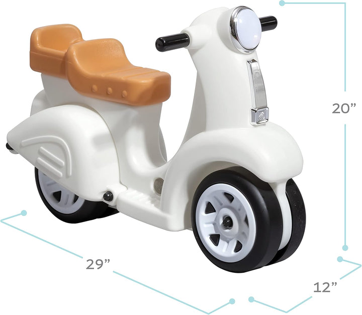 Step2 Ride Along Spielzeug Scooter aus Kunststoff in Weiss | Roller für Kinder für Draussen | Kinder